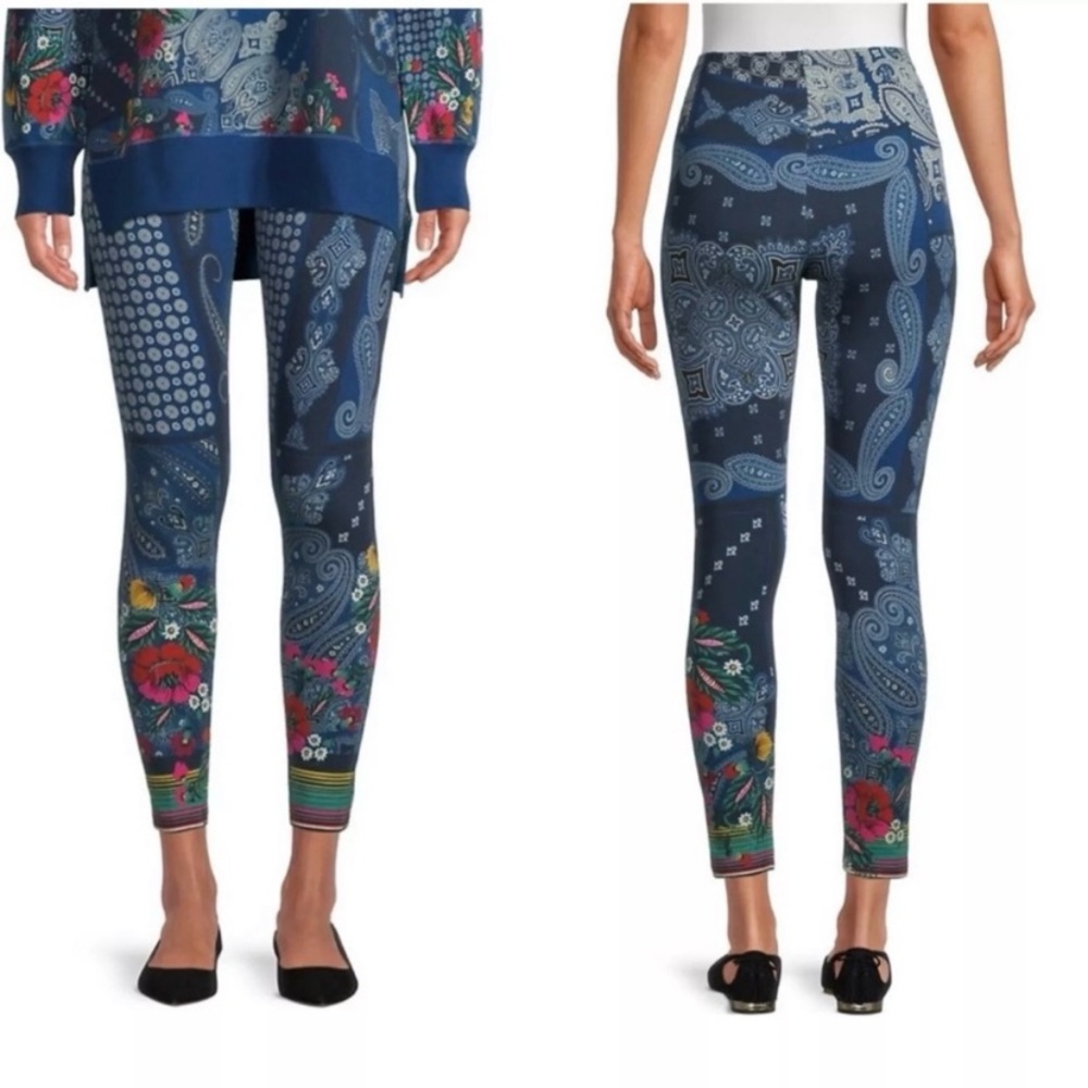 Johnny Was Floral Paisley Leggings Size Large